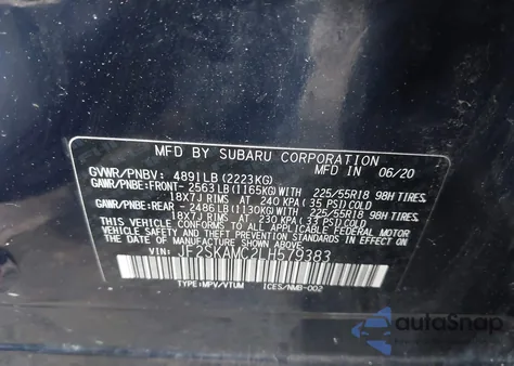 2020 Subaru Forester Sport from USA, damaged, VIN JF2SKAMC2LH579383